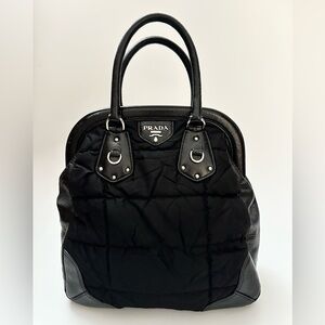 PRADA Tessuto Nylon And Cervo Leather bag, Black, Pre owned